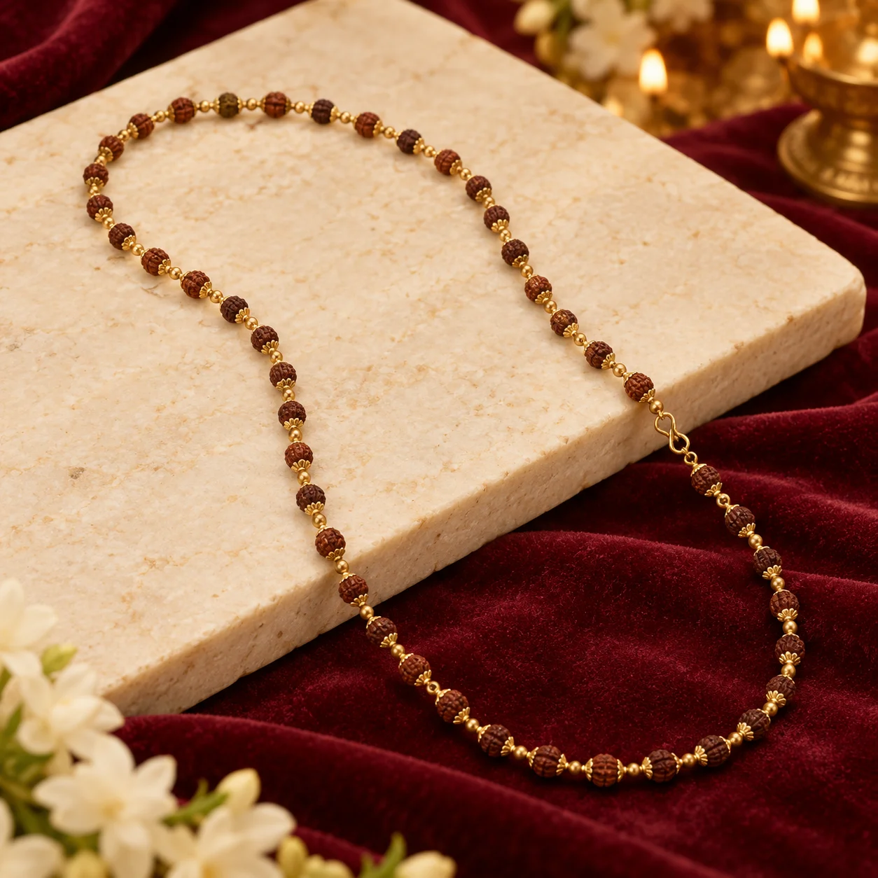 Gold Plated Eternal Grace Rudraksha Mala